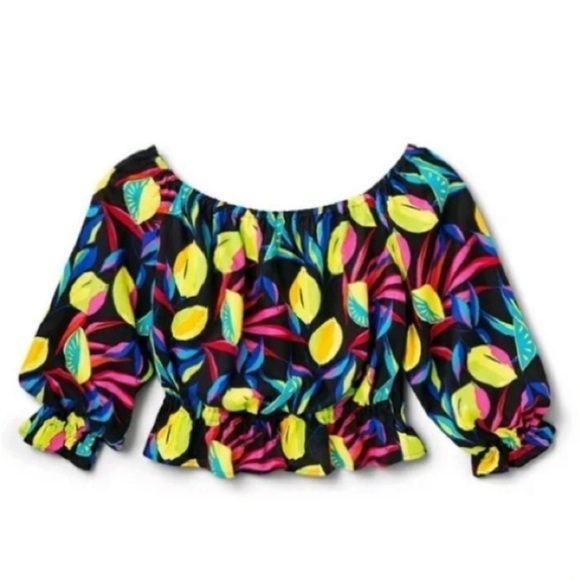 NWT Tabitha Brown x Target Lemon Print Bardot Top 4X - Picture 4 of 4